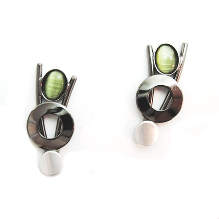 Black Rhodium Christophe Poly Green Catsite Stud Earrings - Click Image to Close